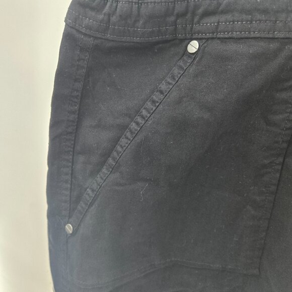 Karen Scott Black Part Elastic Cotton Pockets Skort Size 24 - Picture 3 of 12